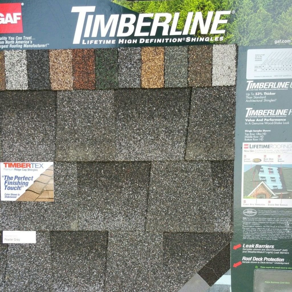 GAF TIMBERLINE HD: Industry-leading shingles with superior curling resistance and lifetime warranty options.