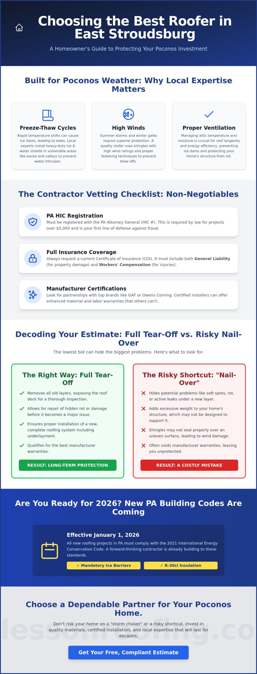 Finding the Best Roofing Company in East Stroudsburg: A Homeowner’s Selection Guide