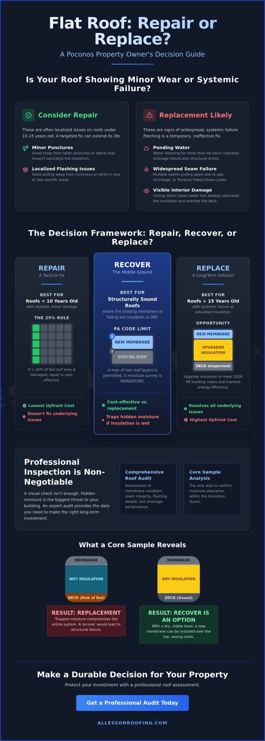 Flat Roof Repair vs. Replacement: Making the Right Choice for Your PA Property