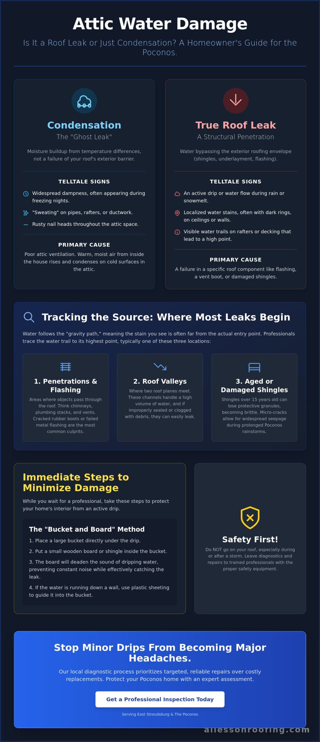 Roof Leak in Attic: How to Identify and Stop Damage in 2026