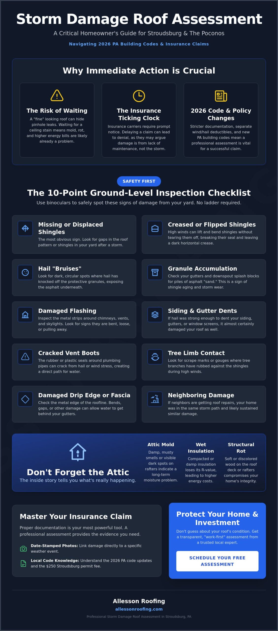 Storm Damage Roof Assessment Stroudsburg: The 2026 Homeowner’s Checklist