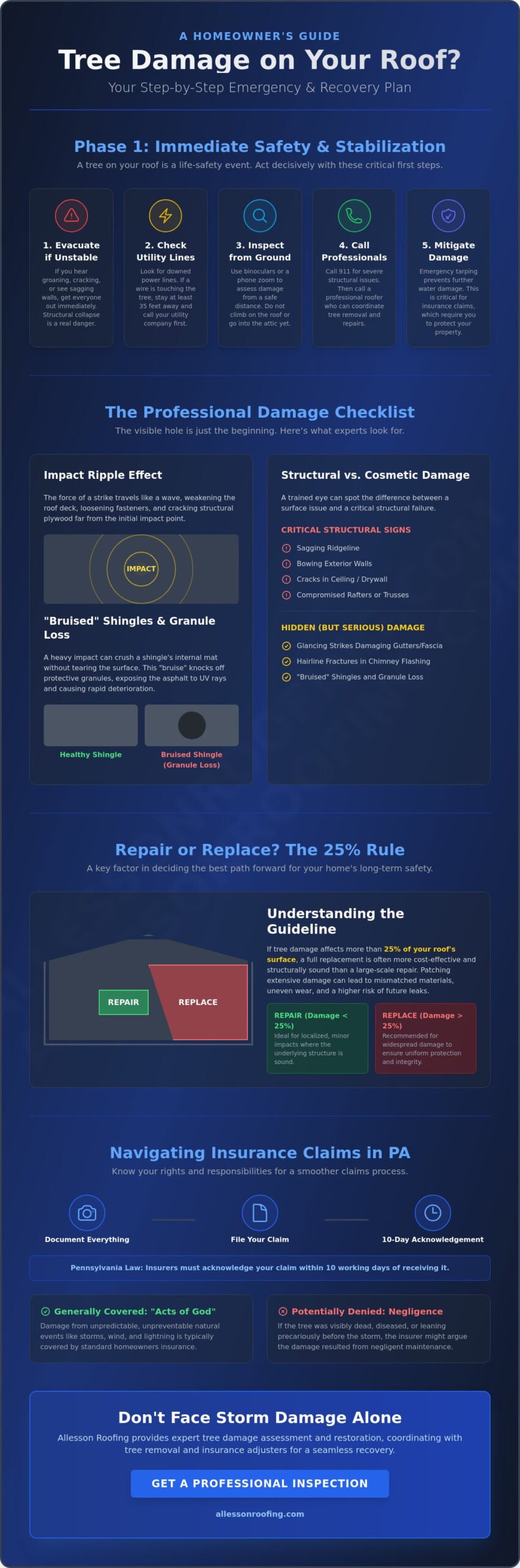 Tree Damage Roof Repair: The Complete Homeowner Recovery Guide