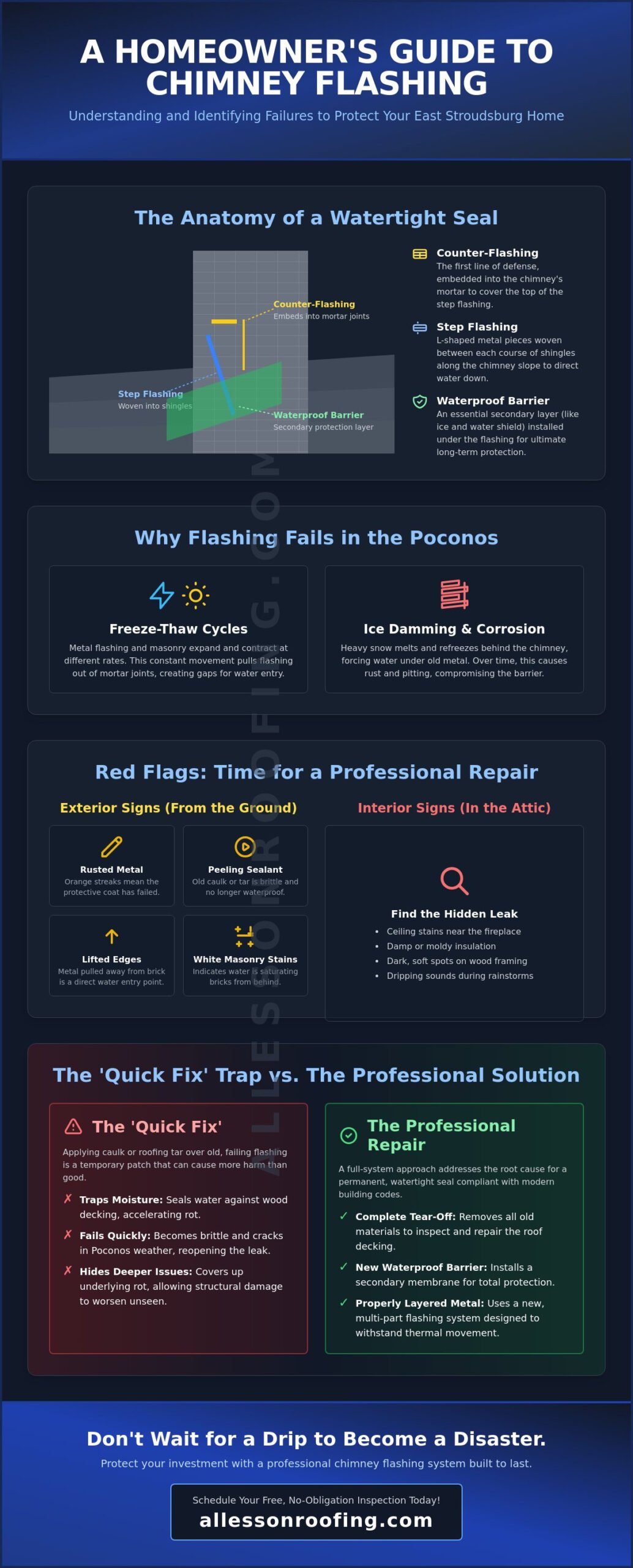 Expert Chimney Flashing Repair in East Stroudsburg, PA: Stop Roof Leaks Today