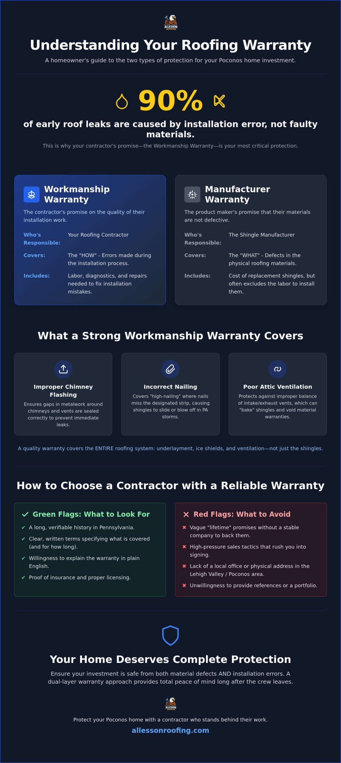 Roofing Workmanship Warranty Explained: A 2026 Guide for PA Homeowners