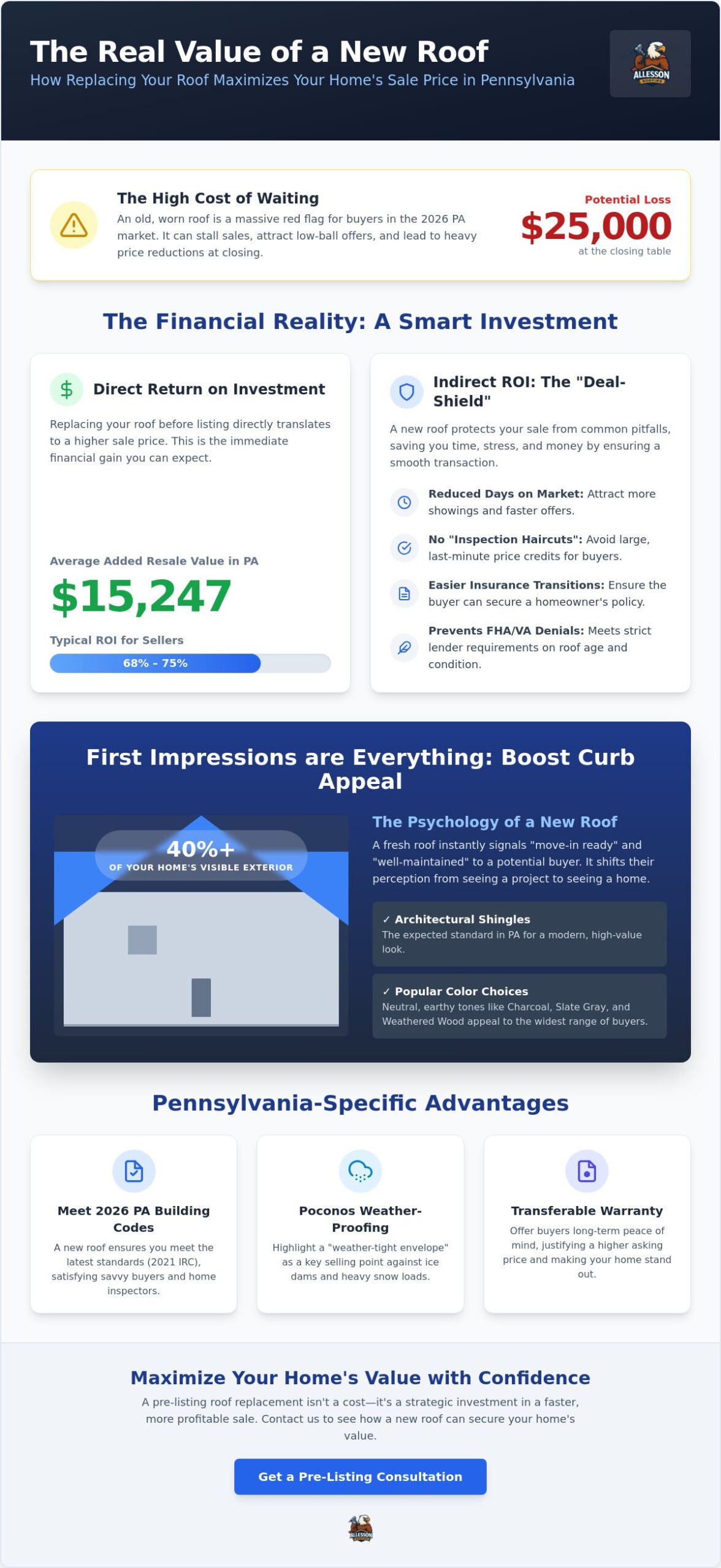 How a New Roof Increases Home Value in PA: ROI and Seller Benefits in 2026