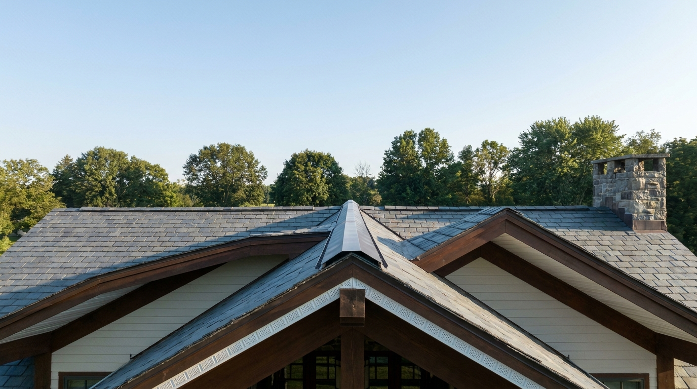 Roof ridge vent showing attic ventilation on a Pennsylvania home
